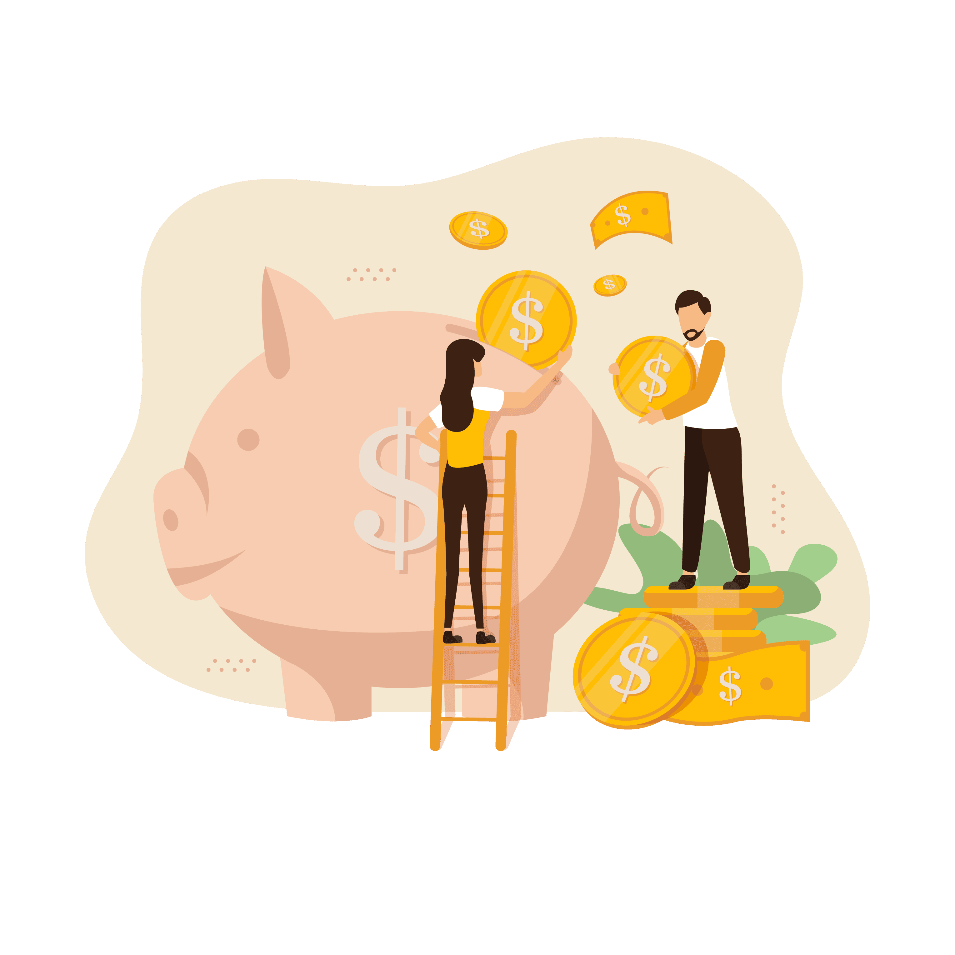 Money going into an HSA piggy bank