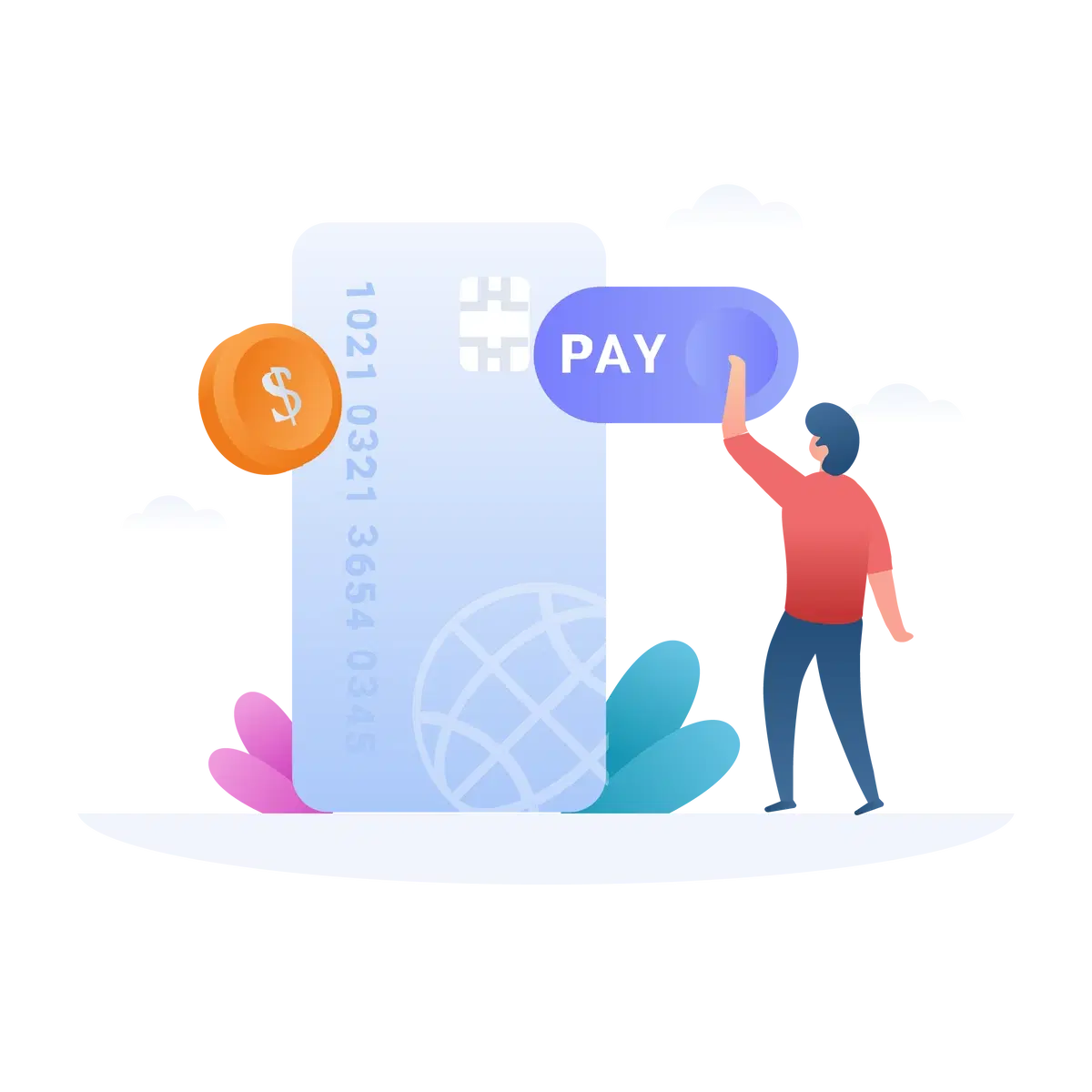 person paying with a credit card