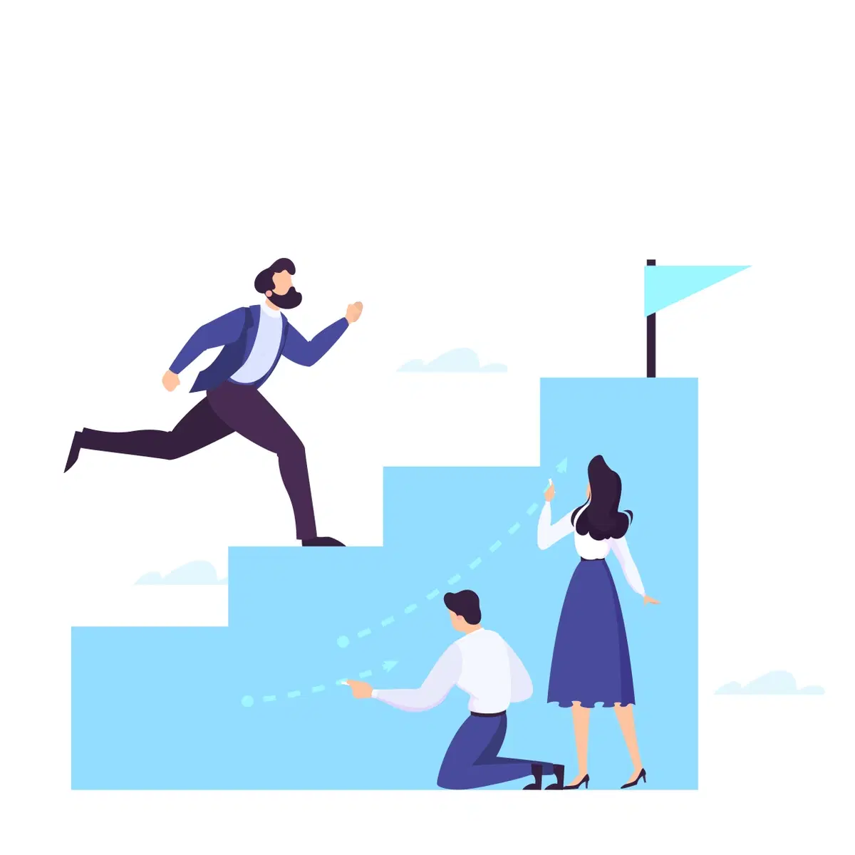 person climbing the steps of step therapy in Medicare